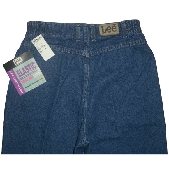 Vintage 80's Lee Mom Jeans Elastic Riders Relaxed Fit Tapered Deadstock 10 Long - Picture 5 of 10
